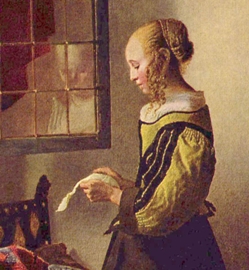 Vermeer painting of girl reading